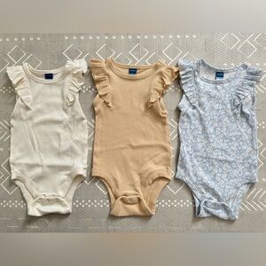 Baby Girl Ruffled Short Sleeve Bodysuits